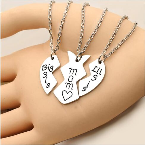 قلادات Big Sis Lil Sis Mom للأم والابنة هدية لعيد ميلاد الأخت من هدية عيد الميلاد الأخت للأم والأخت الصغيرة وقلادة الأخت الكبرى in Kuwait