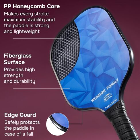 Pickleball Paddles Set of 2- Fiberglass USAPA Approved Pickleball Paddles - Pickleball Rackets with Backpack & 2 Cooling Towel & 4 Balls (2 Outdoor & 2 Indoor) in Saudi Arabia