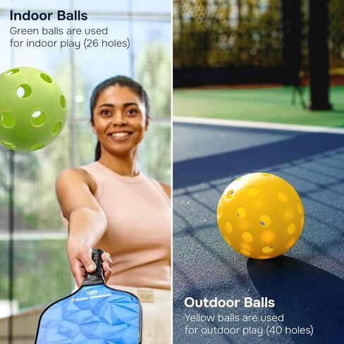 Pickleball Paddles Set of 2- Fiberglass USAPA Approved Pickleball Paddles - Pickleball Rackets with Backpack & 2 Cooling Towel & 4 Balls (2 Outdoor & 2 Indoor) in Saudi Arabia