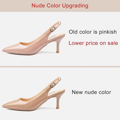 JOY IN LOVE Slingback Kitten Heels for Women Closed Pointed Toe Pumps Dress Shoes in Saudi Arabia