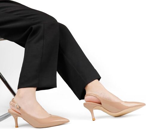 JOY IN LOVE Slingback Kitten Heels for Women Closed Pointed Toe Pumps Dress Shoes in Saudi Arabia