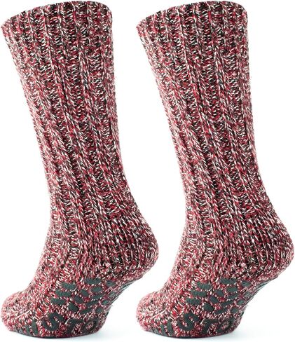 GoWith 1 Pair Unisex Merino Wool Slipper Socks, Thick Warm No Slip Cozy Grip Non-Skid Hospital Winter Socks for Men & Women in Kuwait