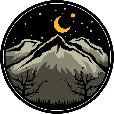 WickedGoodz Moonlit Mountain Vinyl Decal - Outdoors Bumper Sticker - for Laptops Tumblers Windows Cars Trucks Walls in Saudi Arabia