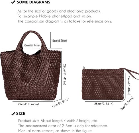 JINMANXUE Fashion Woven Bag Shopper Bag Travel Handbags and Purses Women Tote Bag Large Capacity Shoulder Bags in Kuwait