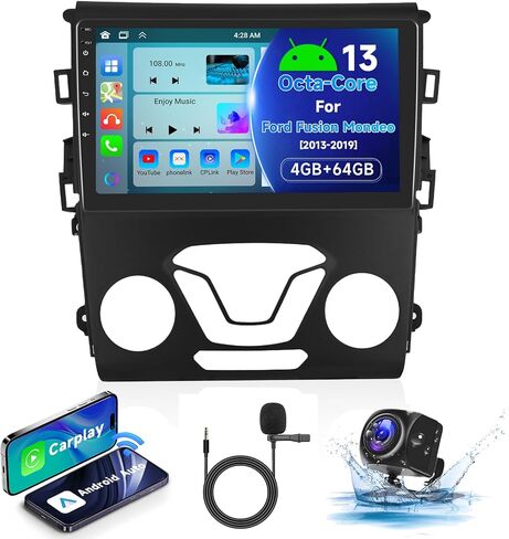 【8Core 4+64G】for Ford Fusion Mondeo 2013-2019 Android Car Stereo with Wireless Carplay Android Auto, 9" HD 1280*720P IPS Touchscreen Car Radio with GPS WiFi DSP Audio Bluetooth 5.0 SWC Backup Camera in Saudi Arabia