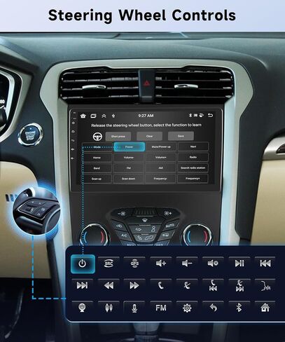 【8Core 4+64G】for Ford Fusion Mondeo 2013-2019 Android Car Stereo with Wireless Carplay Android Auto, 9" HD 1280*720P IPS Touchscreen Car Radio with GPS WiFi DSP Audio Bluetooth 5.0 SWC Backup Camera in Saudi Arabia