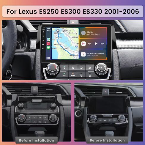 Hikity for Honda Civic 2016-2020 Android Car Stereo 2+64GB 9 Inch Touchscreen Car Radio Wireless Carplay Android Auto Support GPS Navigation WiFi Bluetooth FM EQ Backup Camera in Saudi Arabia