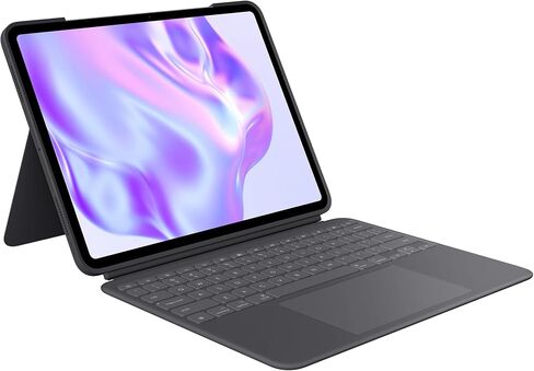 Logitech Combo Touch iPad Pro 12.9-inch (5th, 6th gen - 2021, 2022) Keyboard Case - Detachable Backlit Keyboard with Kickstand, Click-Anywhere Trackpad, Smart Connector - Oxford Gray; USA Layout in Saudi Arabia