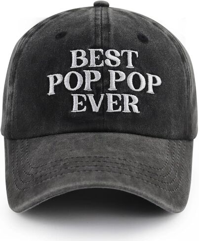 Best Pop Pop Ever Hats for Men Grandpa, Funny Adjustable Cotton Embroidered Dad Baseball Cap in Saudi Arabia