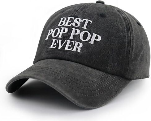 Best Pop Pop Ever Hats for Men Grandpa, Funny Adjustable Cotton Embroidered Dad Baseball Cap in Saudi Arabia
