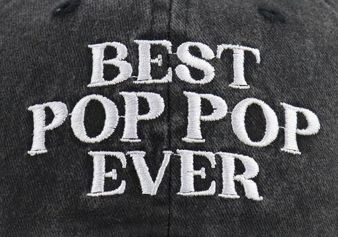 Best Pop Pop Ever Hats for Men Grandpa, Funny Adjustable Cotton Embroidered Dad Baseball Cap in Saudi Arabia
