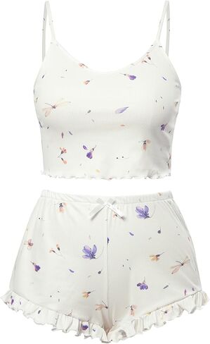 طقم بيجامة حريمي من KIDDAD طقم قمصان نوم قصيرة وملابس نوم مقاس S-XL in Kuwait