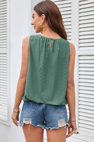 GRACE KARIN Womens Tank Tops V Neck Dressy Casual Cami Sleeveless Camisole Blouses Eyelet Shirts Summer Tank Tops in Saudi Arabia