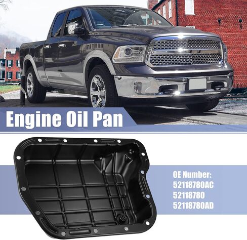 X AUTOHAUX وعاء زيت ناقل الحركة لدودج لرام 1500 2500 3500 لدودج دورانجو داكوتا 52118780AC 52118780AD وعاء زيت المحرك السفلي حوض حوض المحرك وعاء زيت أسود مسحوق طلاء معدني in Saudi Arabia