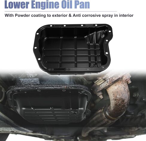 X AUTOHAUX وعاء زيت ناقل الحركة لدودج لرام 1500 2500 3500 لدودج دورانجو داكوتا 52118780AC 52118780AD وعاء زيت المحرك السفلي حوض حوض المحرك وعاء زيت أسود مسحوق طلاء معدني in Saudi Arabia