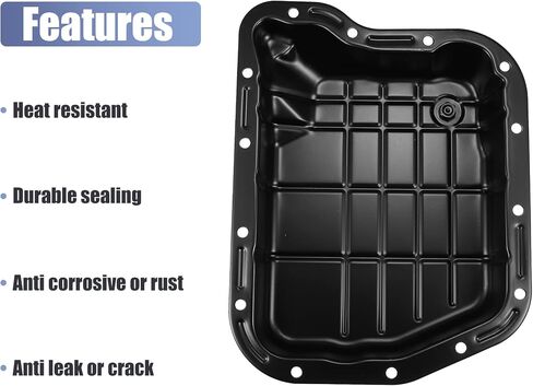 X AUTOHAUX وعاء زيت ناقل الحركة لدودج لرام 1500 2500 3500 لدودج دورانجو داكوتا 52118780AC 52118780AD وعاء زيت المحرك السفلي حوض حوض المحرك وعاء زيت أسود مسحوق طلاء معدني in Saudi Arabia