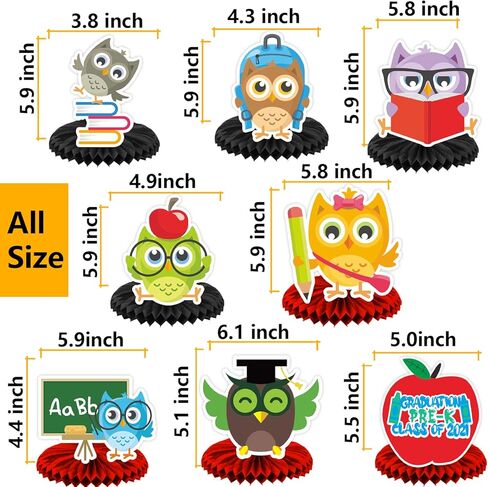 رياض الأطفال غراد 2023 قطع مركزية على شكل قرص العسل، التخرج السعيد، رياض الأطفال، موضوع التخرج لمرحلة ما قبل المدرسة للأطفال، تهاني المدرسة، غراد 2023، ديكورات الحفلات 2023، لوازم حفلات التخرج 2023 in Kuwait