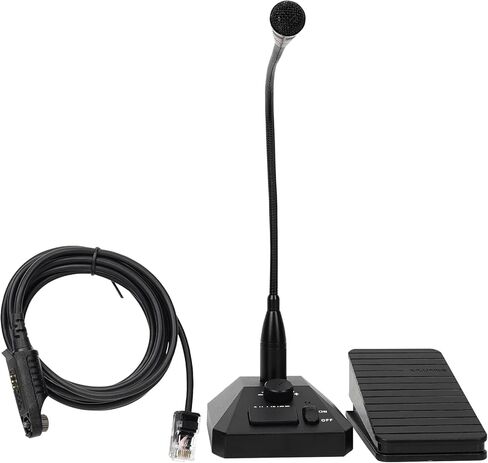 SM01 Desktop Microphone Bundle Radio Foot Switch PTT Compatible HD1 Walkie Talkie,GP328Plus Pin Plug,Non-Slip Base,Volume Adjustable,Gooseneck Design(1 Pack) in Saudi Arabia
