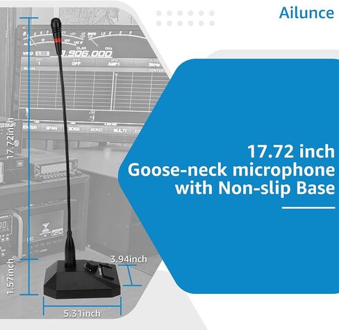 SM01 Desktop Microphone Bundle Radio Foot Switch PTT Compatible HD1 Walkie Talkie,GP328Plus Pin Plug,Non-Slip Base,Volume Adjustable,Gooseneck Design(1 Pack) in Saudi Arabia