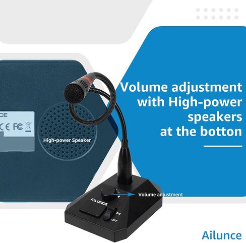 SM01 Desktop Microphone Bundle Radio Foot Switch PTT Compatible HD1 Walkie Talkie,GP328Plus Pin Plug,Non-Slip Base,Volume Adjustable,Gooseneck Design(1 Pack) in Saudi Arabia