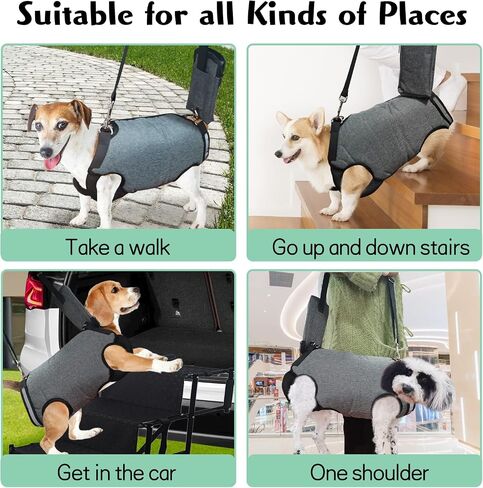 PINVNBY Dog Lift Harness, Pet Back Brace & Rehabilitation Sling Lift Dog Sling Carrier with Handle Adjustable Puppy Support Harness for Dogs Arthritis Nail Trimming（M） in Saudi Arabia