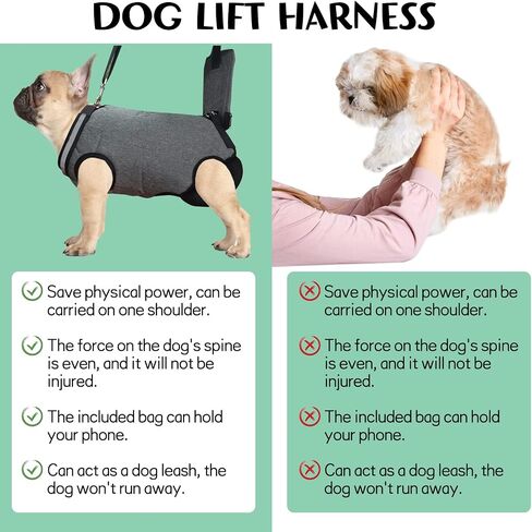 PINVNBY Dog Lift Harness, Pet Back Brace & Rehabilitation Sling Lift Dog Sling Carrier with Handle Adjustable Puppy Support Harness for Dogs Arthritis Nail Trimming（M） in Saudi Arabia