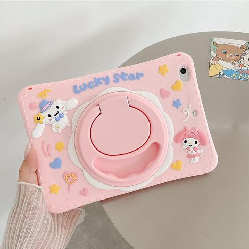 for iPad 10.2 inch Case iPad 9th Generation 2021/ iPad 8th Generation 2020/ iPad 7th Generation 2019 Case, with Rotating Kickstand Silicone Case for Girls Women Cute Tablet Cover (Purple) in Saudi Arabia