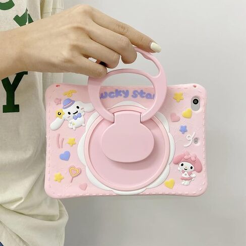 for iPad 10.2 inch Case iPad 9th Generation 2021/ iPad 8th Generation 2020/ iPad 7th Generation 2019 Case, with Rotating Kickstand Silicone Case for Girls Women Cute Tablet Cover (Purple) in Saudi Arabia