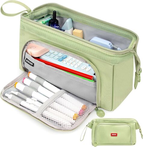 pencil case big pencil pouch pencil box large pencil bag for school, pen cases for adults special pencil cases for girls cute aesthetic big capacity pencil bags with zipper(Green) in Saudi Arabia