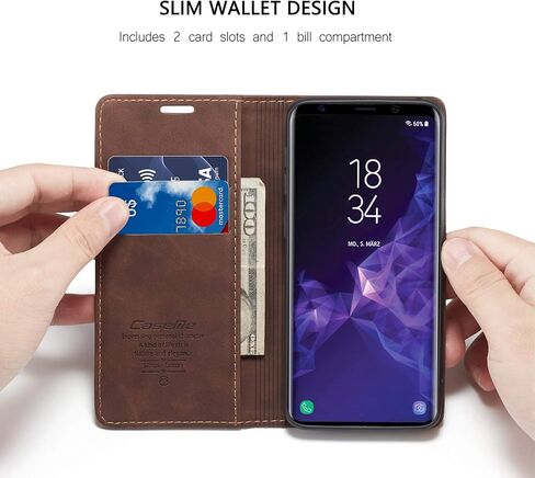 Samsung Galaxy S8 Wallet Case,Magnetic Stand Flip Protective Leather Case with ID & Credit Card Holder Case Wallet for Samsung Galaxy S8 (Black) in Saudi Arabia