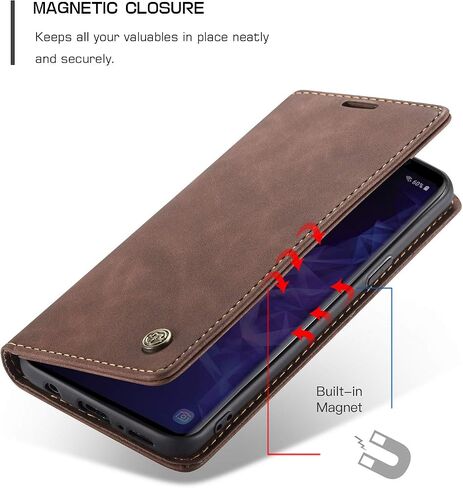 Samsung Galaxy S8 Wallet Case,Magnetic Stand Flip Protective Leather Case with ID & Credit Card Holder Case Wallet for Samsung Galaxy S8 (Black) in Saudi Arabia