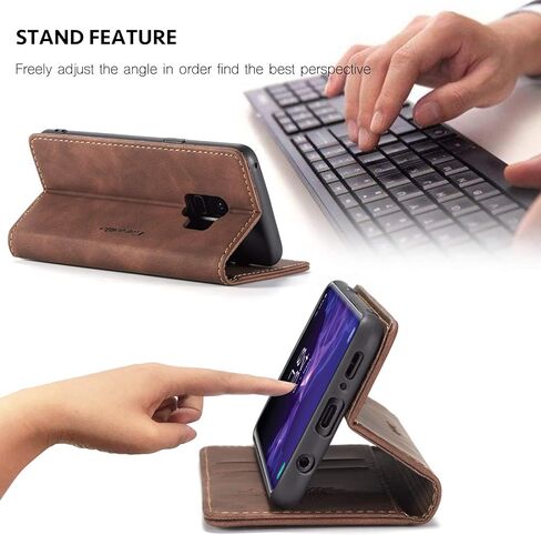 Samsung Galaxy S8 Wallet Case,Magnetic Stand Flip Protective Leather Case with ID & Credit Card Holder Case Wallet for Samsung Galaxy S8 (Black) in Saudi Arabia