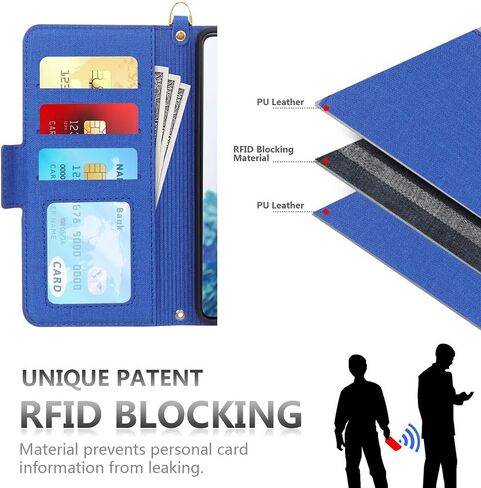 حافظة Skycase Galaxy S20 Fe 5G 6.5 بوصة، حافظة محفظة Samsung Galaxy S20 Fe، [حجب RFID] حافظة محفظة قابلة للطي مصنوعة يدويًا مع فتحات للبطاقات وحزام يد قابل للفصل لهاتف Samsung Galaxy S20 Fe 6.5 بوصة 2020، كحلي in Saudi Arabia
