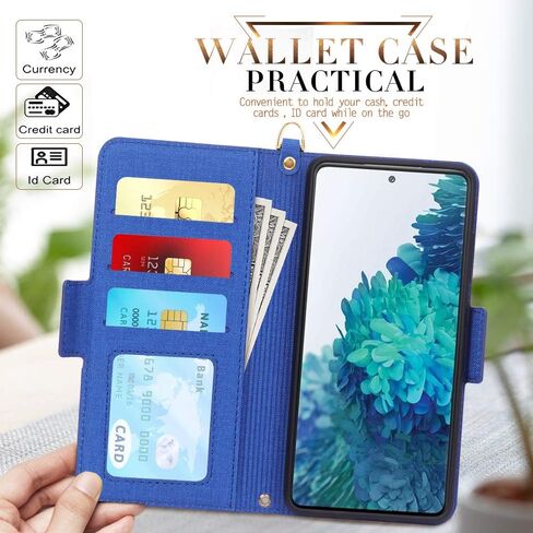 حافظة Skycase Galaxy S20 Fe 5G 6.5 بوصة، حافظة محفظة Samsung Galaxy S20 Fe، [حجب RFID] حافظة محفظة قابلة للطي مصنوعة يدويًا مع فتحات للبطاقات وحزام يد قابل للفصل لهاتف Samsung Galaxy S20 Fe 6.5 بوصة 2020، كحلي in Saudi Arabia
