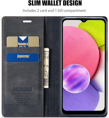 Samsung Galaxy A02S Case,Samsung Galaxy A02S Case Wallet for Women with [RFID Blocking] Card Holder Kickstand Magnetic,Leather Flip Wallet Case for Samsung Galaxy A02S 6.5 inch (Black) in Saudi Arabia