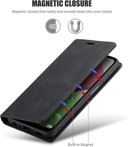 Samsung Galaxy A02S Case,Samsung Galaxy A02S Case Wallet for Women with [RFID Blocking] Card Holder Kickstand Magnetic,Leather Flip Wallet Case for Samsung Galaxy A02S 6.5 inch (Black) in Saudi Arabia