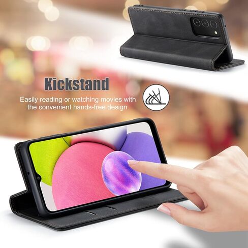 Samsung Galaxy A02S Case,Samsung Galaxy A02S Case Wallet for Women with [RFID Blocking] Card Holder Kickstand Magnetic,Leather Flip Wallet Case for Samsung Galaxy A02S 6.5 inch (Black) in Saudi Arabia