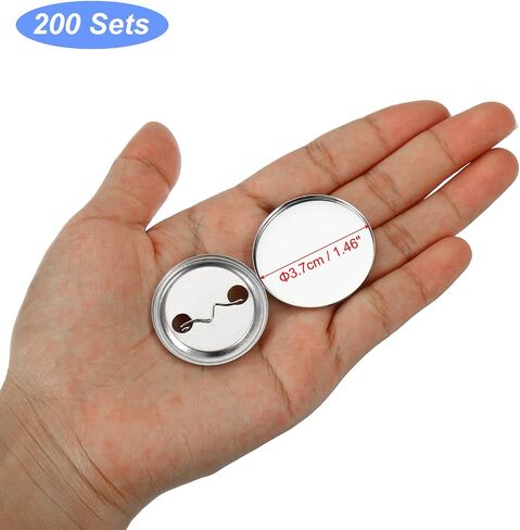 PATIKIL 1.5 Inch 37mm Button Making Supplies, 200 Pcs Round Badge Blank Button, Button Parts for Button Maker in Saudi Arabia