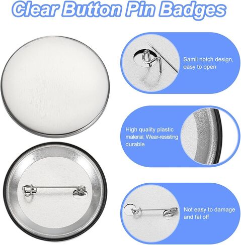 PATIKIL 1.5 Inch 37mm Button Making Supplies, 200 Pcs Round Badge Blank Button, Button Parts for Button Maker in Saudi Arabia