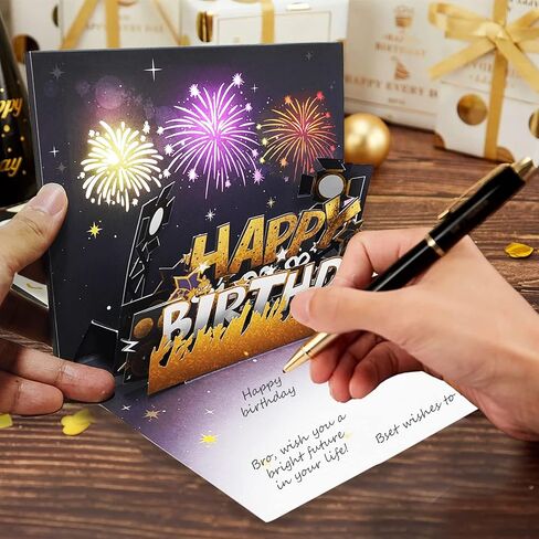 3D Pop Up Birthday Card, Musical Happy Birthday Cards LED Happy Birthday Greeting Cards, Pop Up Birthday Greeting Cards for Men Women Girls Boys Him Her Birthday Gifts Card in Kuwait