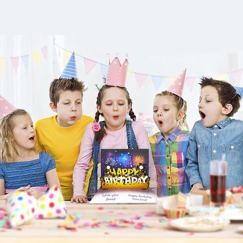 3D Pop Up Birthday Card, Musical Happy Birthday Cards LED Happy Birthday Greeting Cards, Pop Up Birthday Greeting Cards for Men Women Girls Boys Him Her Birthday Gifts Card in Kuwait