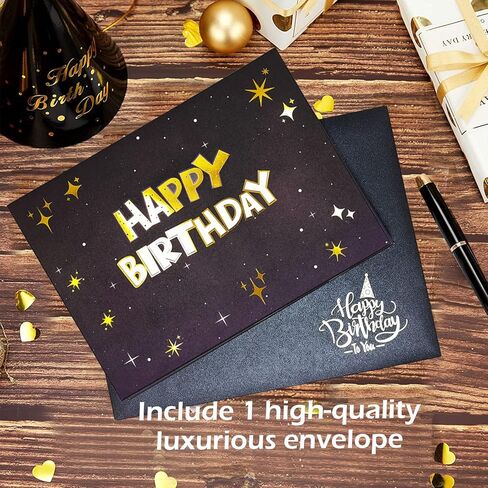 3D Pop Up Birthday Card, Musical Happy Birthday Cards LED Happy Birthday Greeting Cards, Pop Up Birthday Greeting Cards for Men Women Girls Boys Him Her Birthday Gifts Card in Kuwait