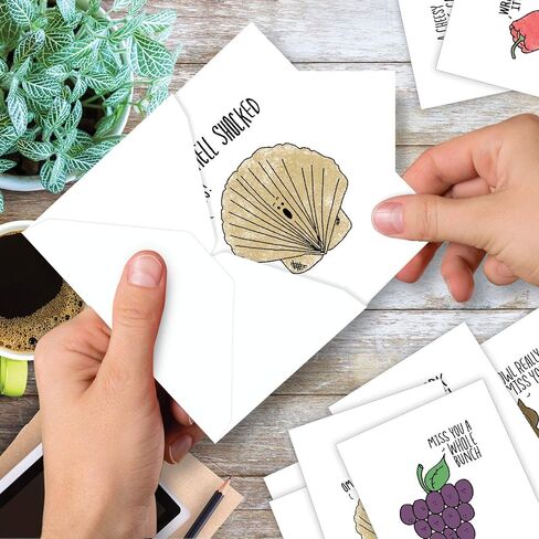 The Best Card Company - Variety Pack of 10 Funny Assorted Blank All Occasions Notecards 4 x 5.12 Inch w/Envelopes - Cartoon Humor for Men, Women (10 Designs, 1 Each) - Wild for Whyatt M6463OCB in Saudi Arabia