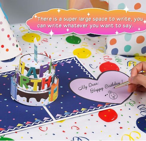 Musical Birthday Card, 3D Birthday Popup Cards & Blowable LED Light & Play Music Birthday Card, Blow out Light and Cheers 'Happy Birthday' Funny Birthday Greeting Card for Women Men Kids Husband Mom in Saudi Arabia
