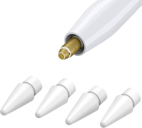 نصائح بديلة متوافقة مع قلم Apple Pencil الجيل الأول والثاني iPad Pro، سنون قلم Apple عالية الحساسية لقلم Apple Pencil 2 Gen iPad Pro باللون الأبيض 4 عبوات in Kuwait