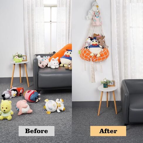 Stuffed Animal Net or Hammock Handmade Large Macrame Toy Display Hammock Organizer for Corners, Walls and Ceiling Hanging Plushie Net Toys Holder for Kids Room Boho Storage(Rose Red in Saudi Arabia