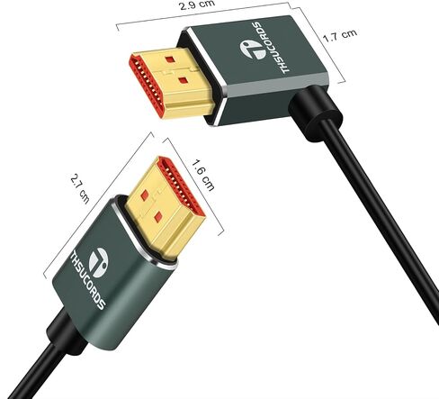 كابل زاوية يسار رفيع للغاية 8K HDMI 2.1 90 درجة بطول 1.6 قدم، سلك مرن رفيع عالي السرعة يدعم 4K@120 هرتز 8K@60 هرتز متوافق مع تلفزيون Roku/HDTV/PS5/بلو راي in Saudi Arabia