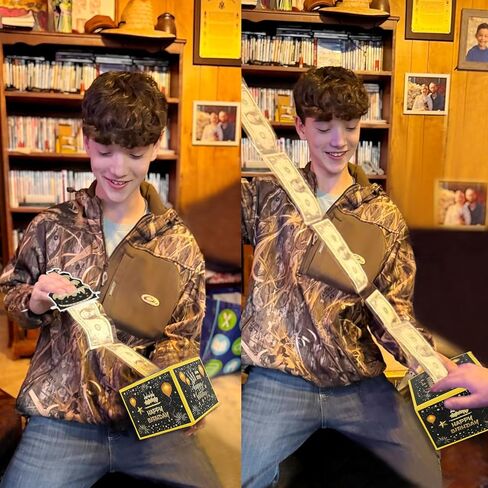 صندوق المال يسحب هدية نقدية لعيد الميلاد، صندوق حامل أموال الملياردير المفاجئ للفتيات والأولاد والرجال والنساء مع سحب لبطاقة عيد ميلاد سعيد وحفلة مضحكة in Kuwait