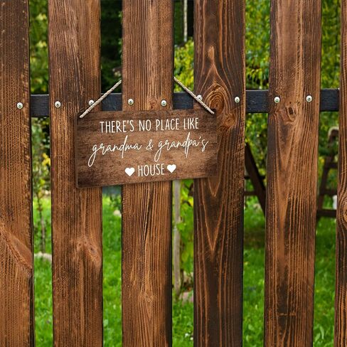 Grandma and Grandpa's House Hanging Wooden Signs 12x6, Grandma and Grandpa Gifts, Grandparents Gifts House Wall Decor, Grandkids Welcome Sign Decor Gifts for Grandma and Grandpa Grandparents in Kuwait