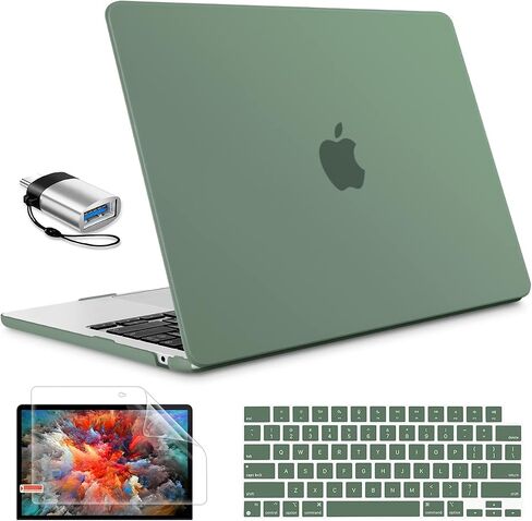 Tuiklol for MacBook Air 13.6 inch Case 2024 2023 2022 Release M3 A3113 / M2 A2681, Plastic Hard Shell Cover with Keyboard Cover & Screen Protector & USB C to USB Adapter, Crystal Black in Saudi Arabia